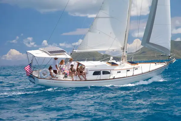 A sailboat in the Caribbean