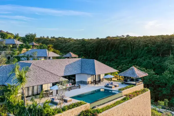 Aerial view of villa at Raffles Bali