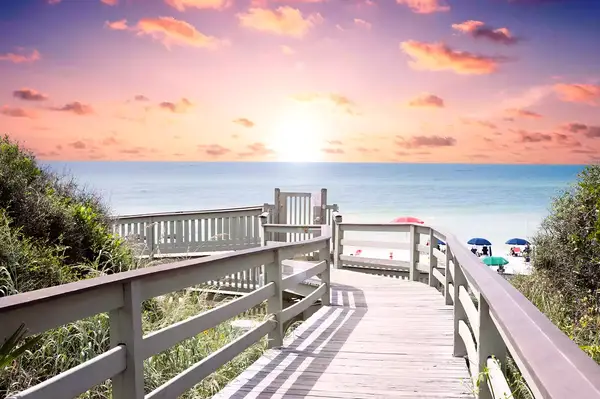 Sunset over the Rosemary Beach, Florida