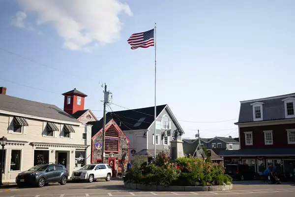 Flag flying in a square