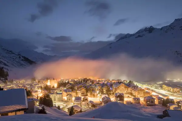Andermatt, Switzerland at night