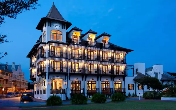 Exterior of the Pearl Hotel at Rosemary Beach, Florida
