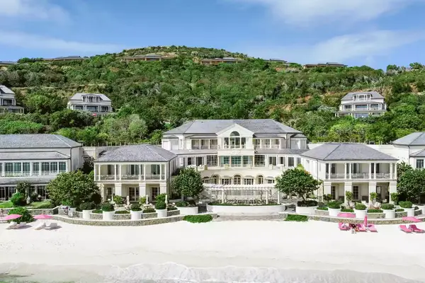 Exterior of resort on the beach