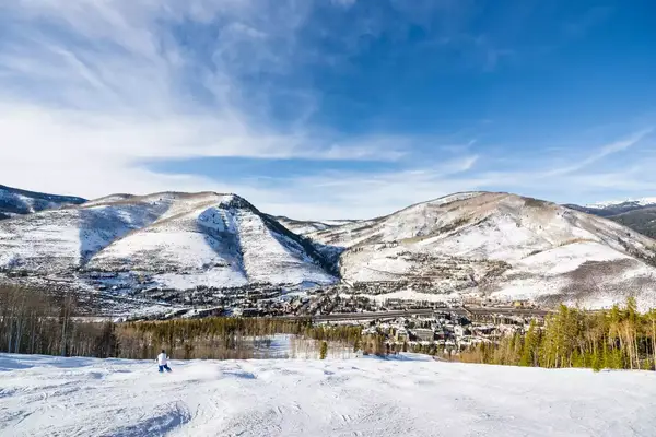 City of Vail Visible from Skiing Slopes