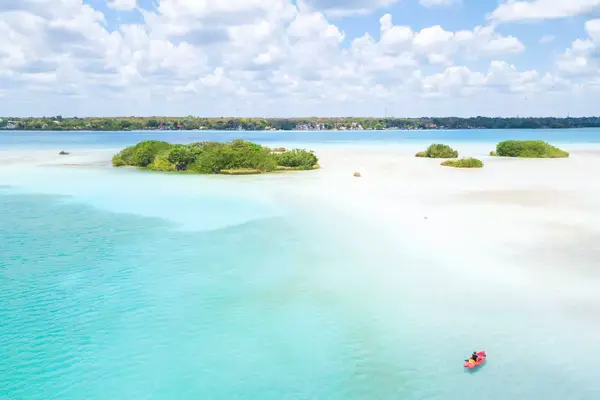 Turquoise waters of Laguna Bacalar, in Mexico