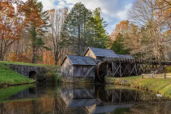 Mabry Mill, a restored gristmill on the Blue Ridge Parkway in Virginia