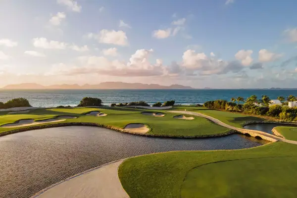 Golf course overlooking the ocean