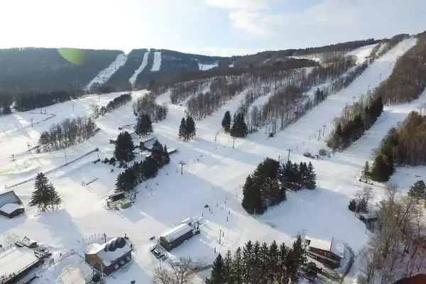 Aerial of Greek Peak Mountain Resort