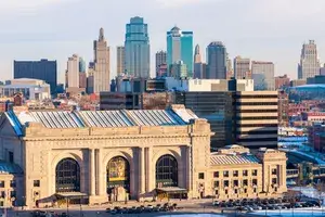 Kansas City panorama with Union Station building. Kansas City, Missouri, USA.