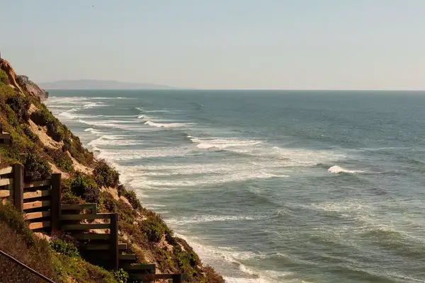 View of waves from the cliffs of Carlsbad