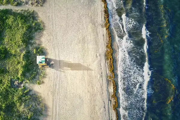 Beach and lifeguard tower on Delray Beach, Florida 