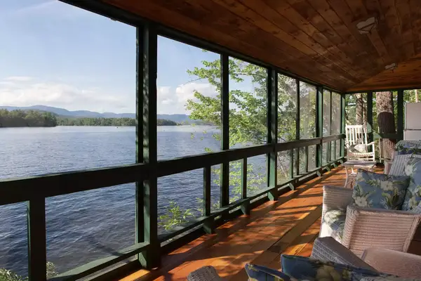 View of the water from the porch at Quisisana Resort