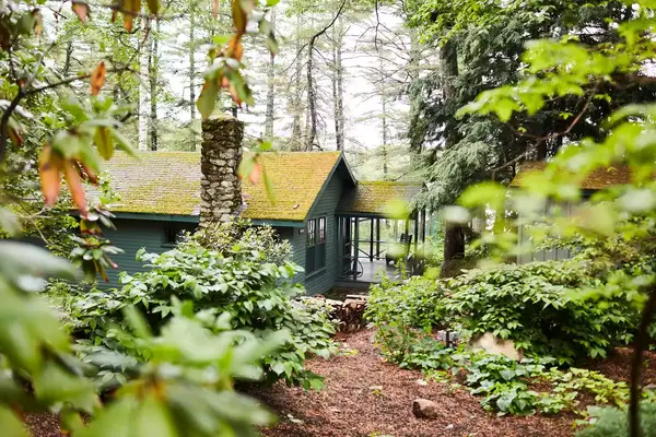 Exterior of a cabin at Migis Lodge in Maine