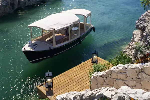 Arrival boat at Rosewood Mayakoba