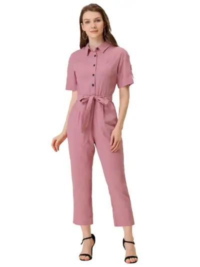 Cropped Pink Jumpsuit