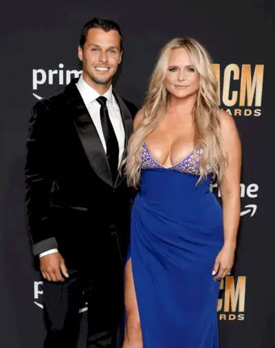 frisco, texas may 11 l r brendan mcloughlin and miranda lambert attend the 58th academy of country music awards at the ford center at the star on may 11, 2023 in frisco, texas photo by jason kempingetty images