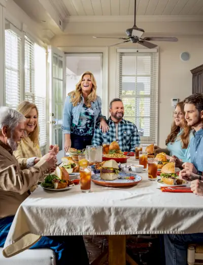trisha yearwood at her family dinner table