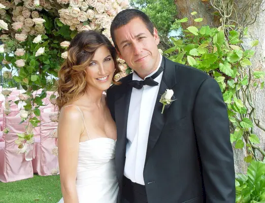 malibu, ca june 22 adam sandler poses with his bride model actress jackie titone at their wedding june 22, 2003 in malibu, california photo by nick gossen courtesy ofadamsandlercomgetty images