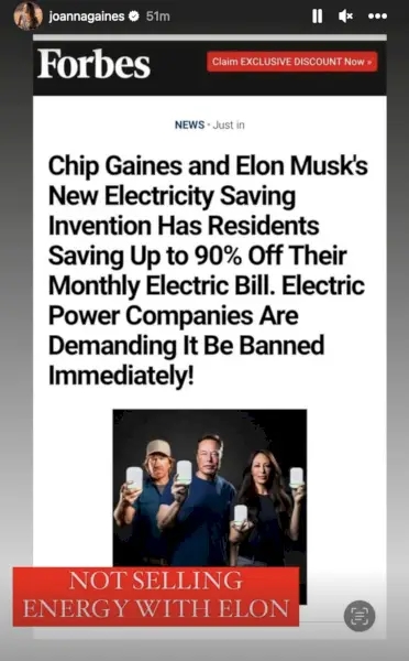 fake ad from joanna gaines and elon musk