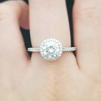 joanna gaines engagement ring - round halo diamond engagement ring