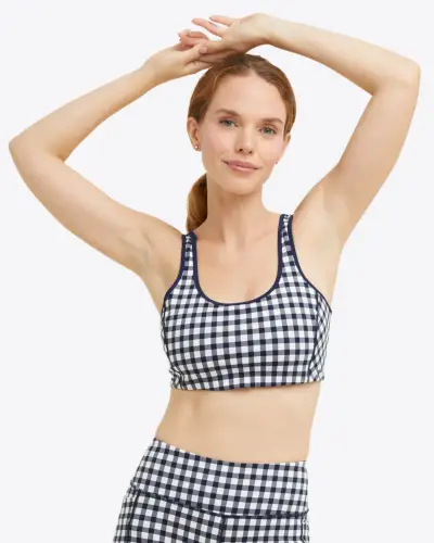 Sports Bra in Navy Gingham