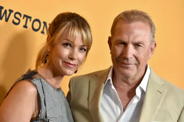 hollywood, ca june 11 actor kevin costner and christine baumgartner arrive at the premiere of paramount pictures yellowstone at paramount studios on june 11, 2018 in hollywood, california photo by axellebauer griffinfilmmagic