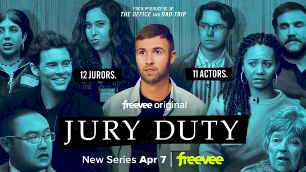 jury duty new series from producers of the office and bad trip, 12 jurors, 11 actors, freevee original