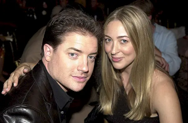 brendan fraser and afton smith during 2001 mtv movie awards backstage in los angeles, california, united states photo by jeff kravitzfilmmagic, inc