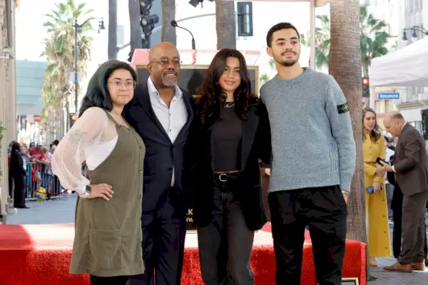 hollywood, california december 04 l r caroline rucker, darius rucker, daniella rucker and jack rucker attend the ceremony honoring darius rucker with a star on the hollywood walk of fame on december 04, 2023 in hollywood, california photo by kevin wintergetty images
