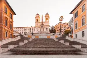 Spanish steps on a sunny morning 