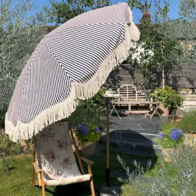 Large Tassel Fringed Outdoor Parasol