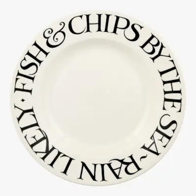 Black Toast Fish & Chips 10 1/2 Inch Plate