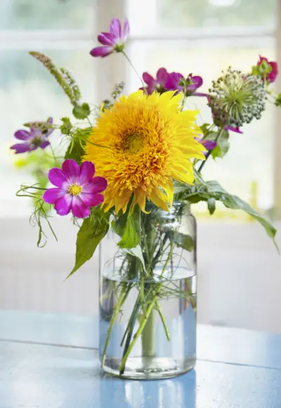 flowers in glass vase