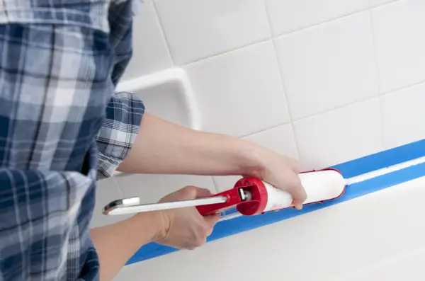 caulking the bathroom