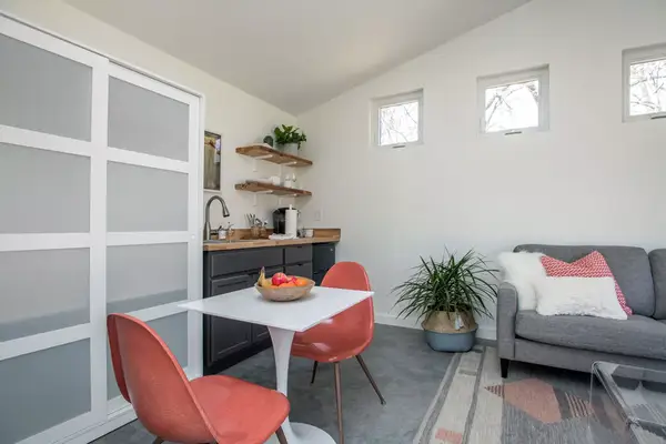 Interior of home with concrete floor