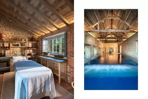 A treatment room in The Potting Shed and the spa at The Newt in Somerset