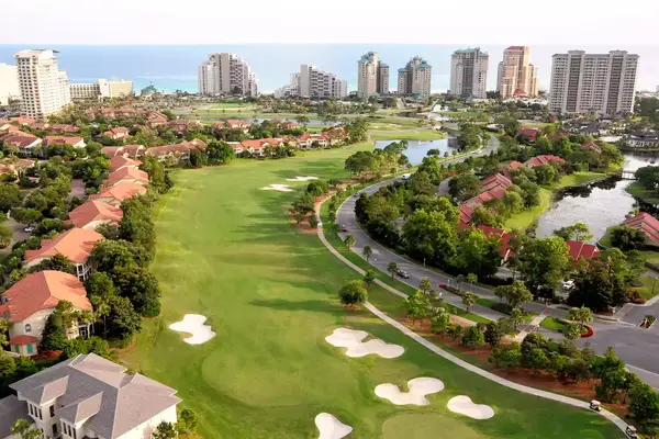 Aerial view of the golf course at Sandestin Golf and Beach Resort