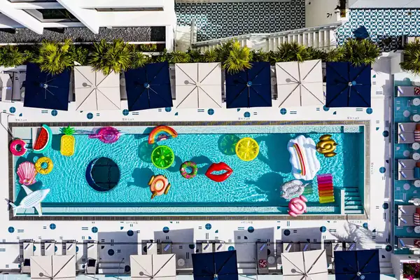 Moxy South Beach Pool Aerial Shot