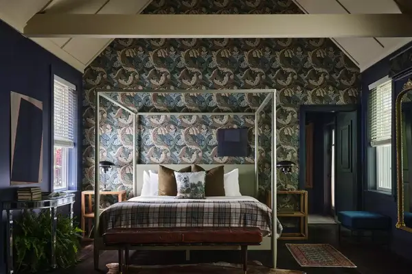 Dark earth toned decorated room at Hidden Pond