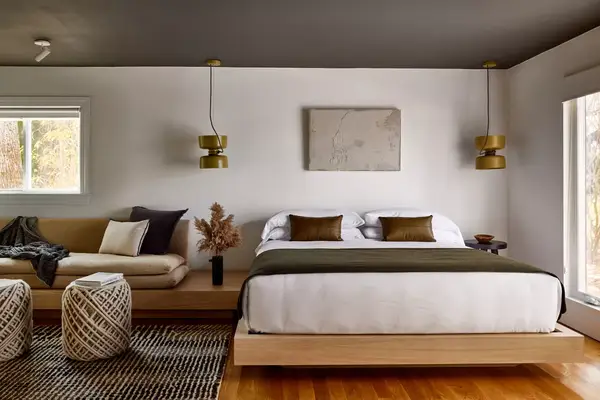 Sleek modern bedroom in Awol Hotel Kennebunk