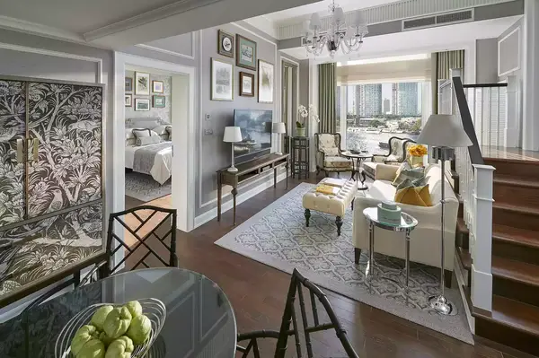 The Garden Suite living room at the Mandarin Oriental Bangkok