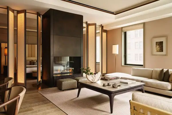 The Corner Suite, Living room at Aman New York