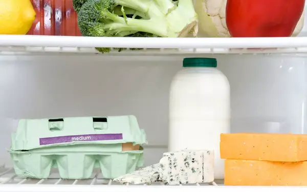 Food groups in a fridge