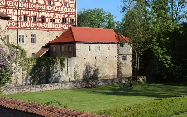 Manor by the Moated Castle in Unsleben, Bavaria, Germany