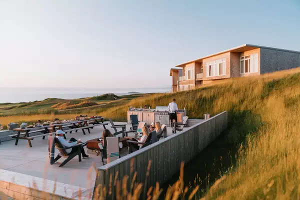Outdoor dining patio at Cabot Cape Brenton 