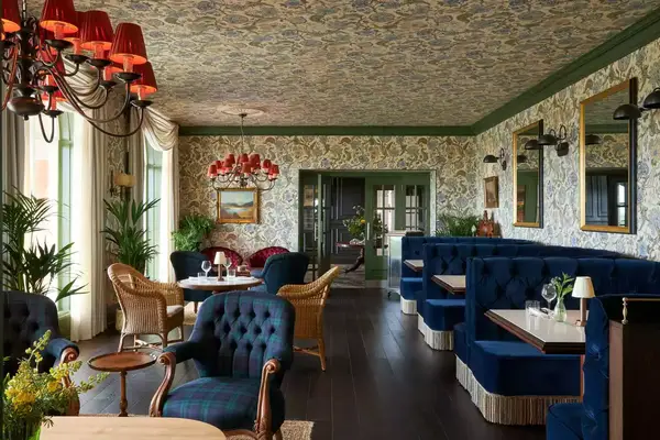 Interior dining room of restaurant at Marine Troon Hotel in Troon, Scotland