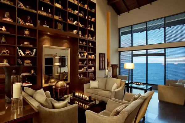 Library and lounge area of The Leela Kovalam