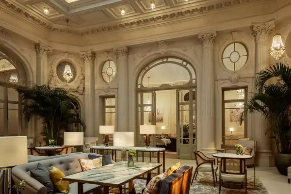 grand interior of a lobby. 