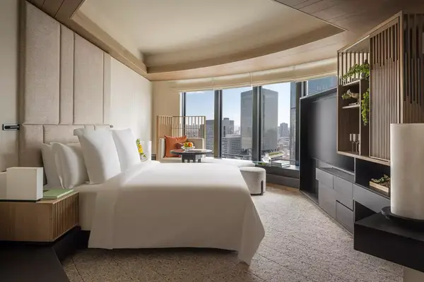 A hotel room with a view. 