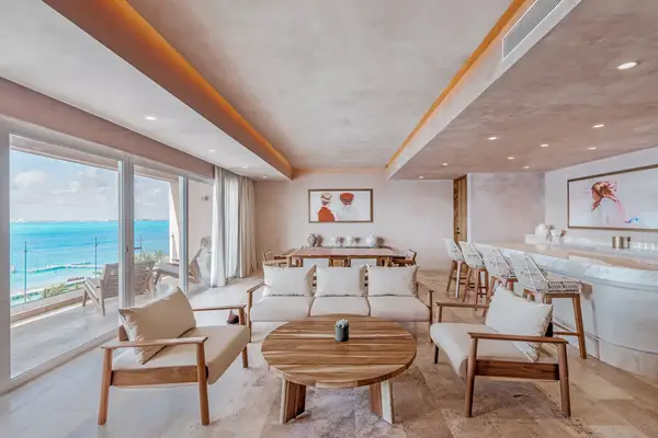 Inside of a Mexican beach resort